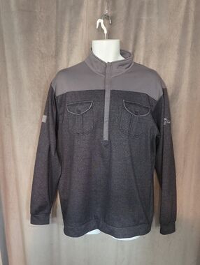 Matte Grey Large Men's Heather Charcoal Lightweight Pullover Shirt Jacket